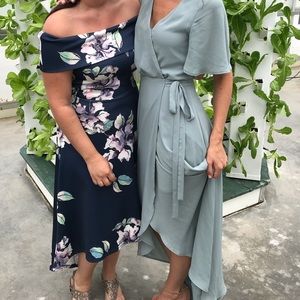 Show me your MuMu Noelle wrap dress(silver sage)